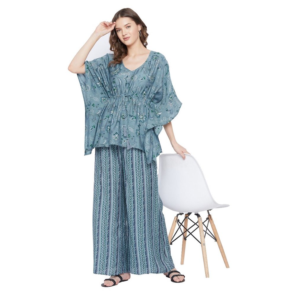 Gypsie Blu Womens Co-Ord Set Rayon Floral 2 Piece Pajamas Sets For Girls - Picture 6 of 9